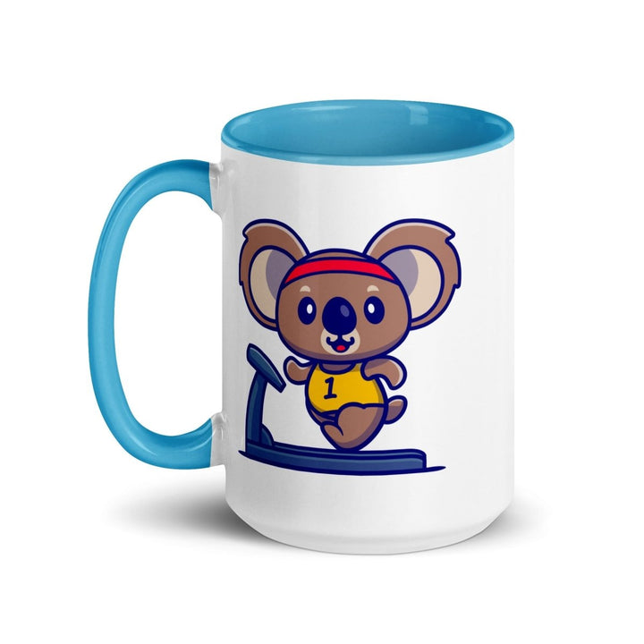 Runner Koala Colorful Print Mug - Blue - 15 oz - ArtyKoala