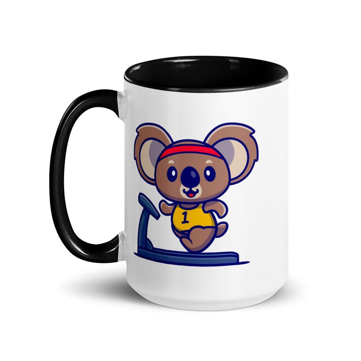 Runner Koala Colorful Print Mug - Black - 15 oz - ArtyKoala