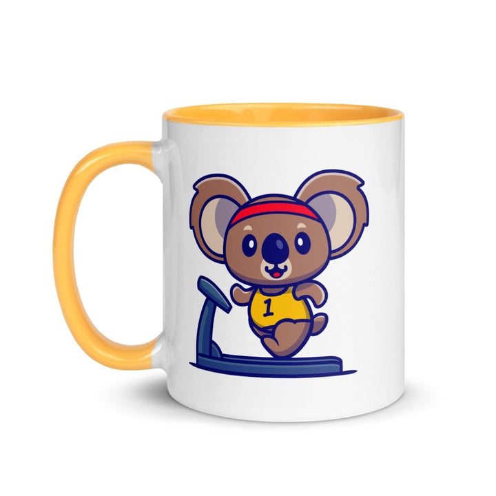 Runner Koala Colorful Print Mug - Golden Yellow - 11 oz - ArtyKoala