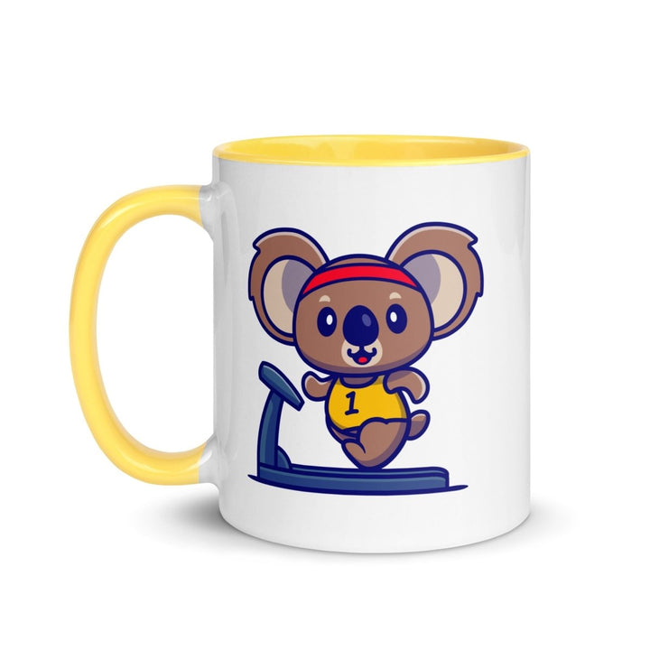 Runner Koala Colorful Print Mug - Yellow - 11 oz - ArtyKoala
