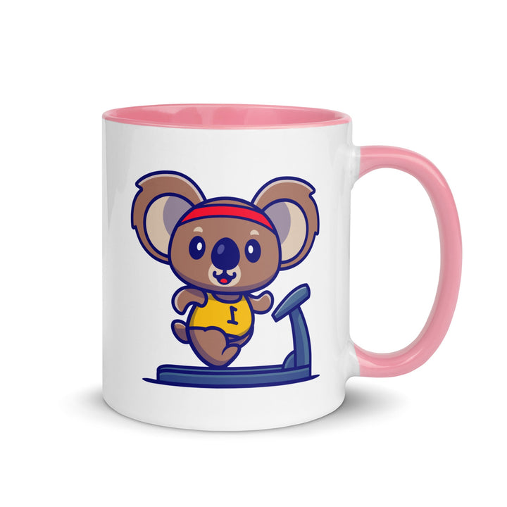 Runner Koala Mug with Color Inside - Pink / 11 oz - ArtyKoala