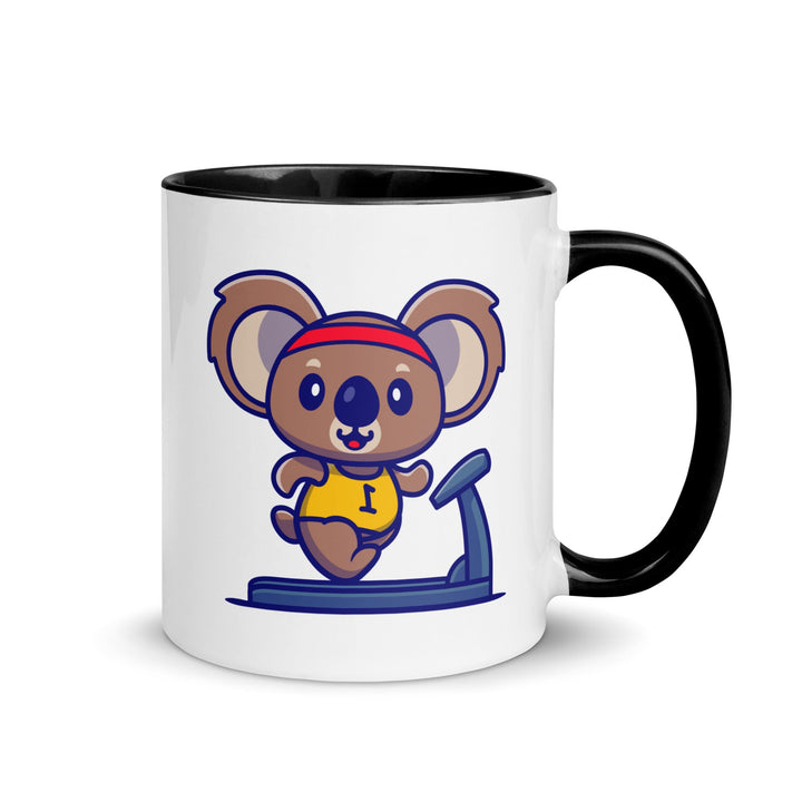 Runner Koala Mug with Color Inside - Black / 11 oz - ArtyKoala