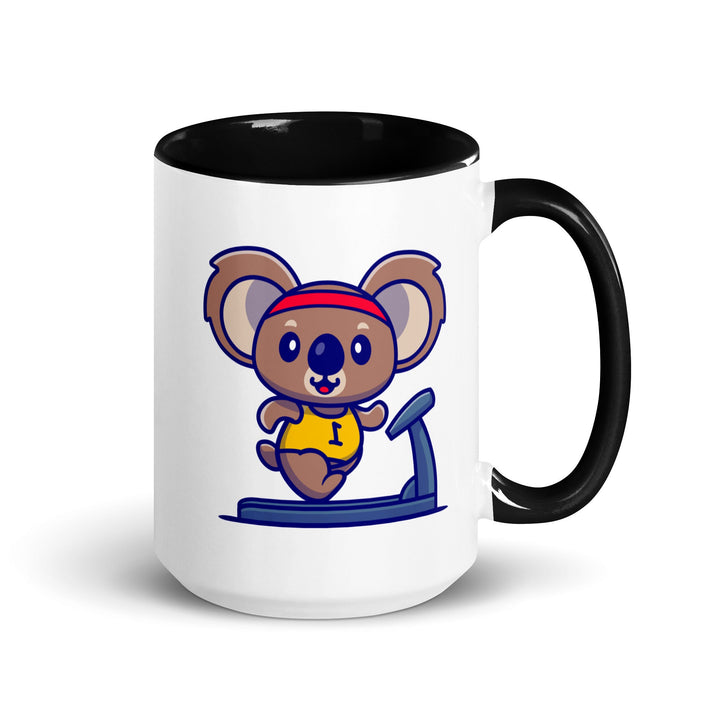 Runner Koala Mug with Color Inside - Black / 15 oz - ArtyKoala