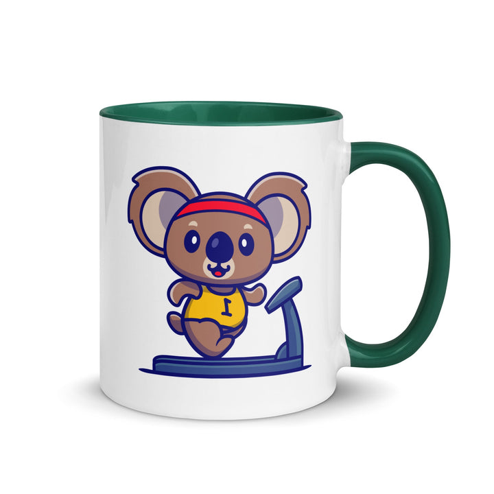 Runner Koala Mug with Color Inside - Dark green / 11 oz - ArtyKoala