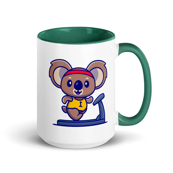 Runner Koala Mug with Color Inside - Dark green / 15 oz - ArtyKoala