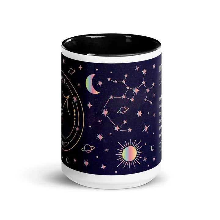 Sagittarius Colorful Print Mug - Black - 15 oz - ArtyKoala