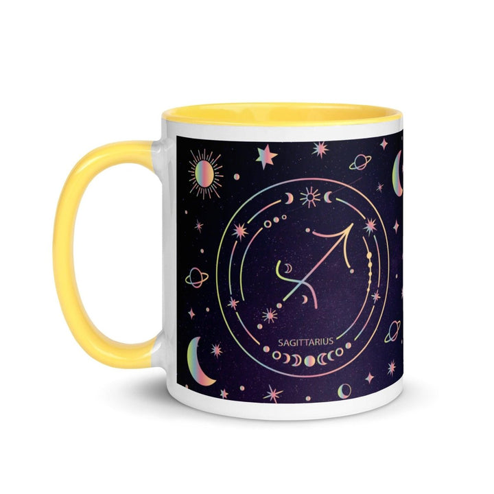 Sagittarius Colorful Print Mug - Black - 11 oz - ArtyKoala