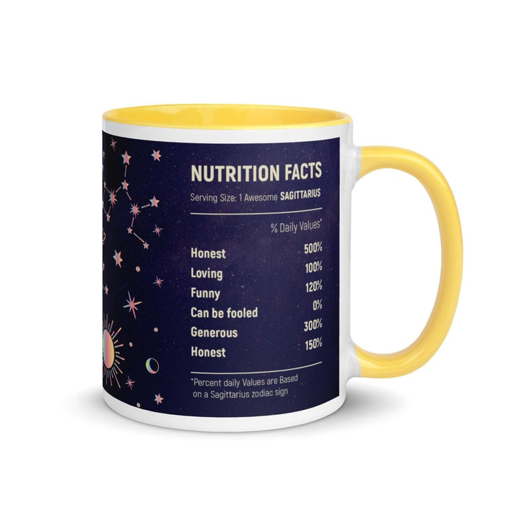 Sagittarius Colorful Print Mug - Yellow - 11 oz - ArtyKoala