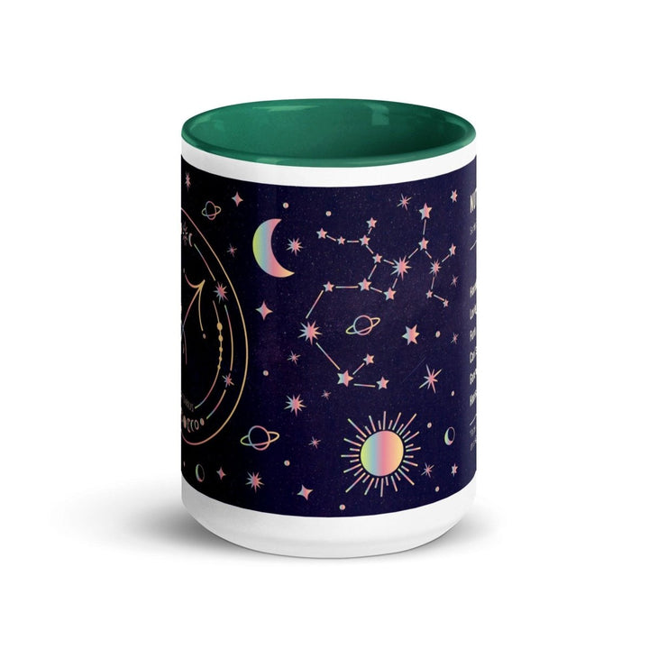 Sagittarius Colorful Print Mug - Dark green - 15 oz - ArtyKoala