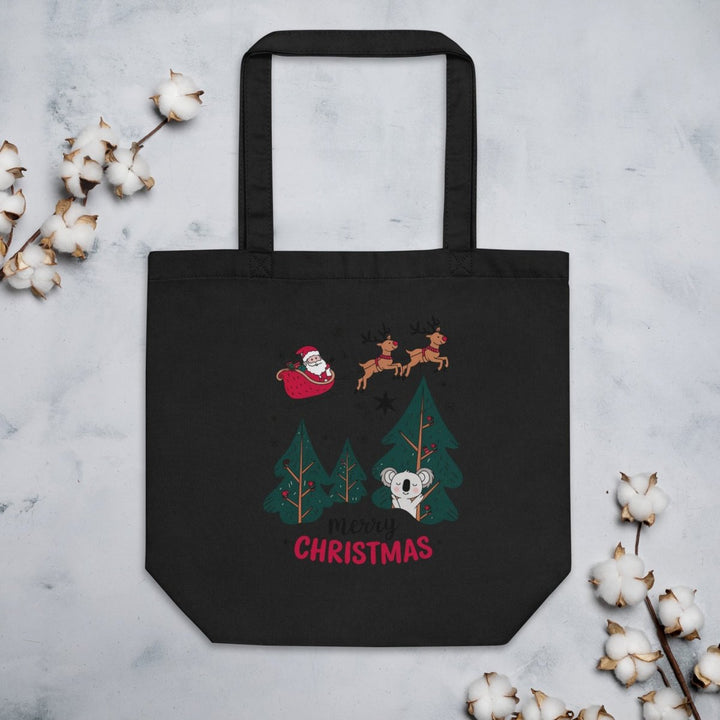 Santa Fly Eco Custom Tote Bag - Black - ArtyKoala