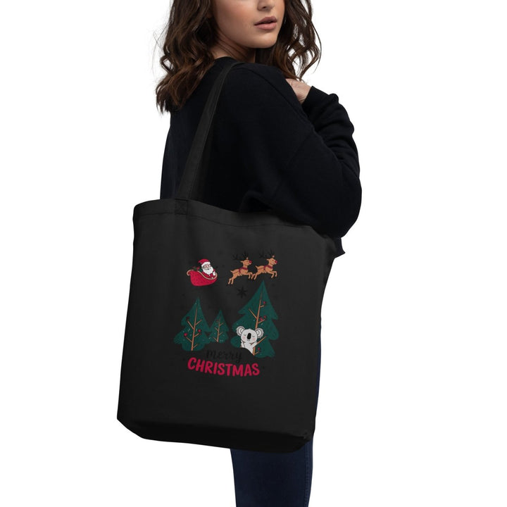 Santa Fly Eco Custom Tote Bag - Black - ArtyKoala
