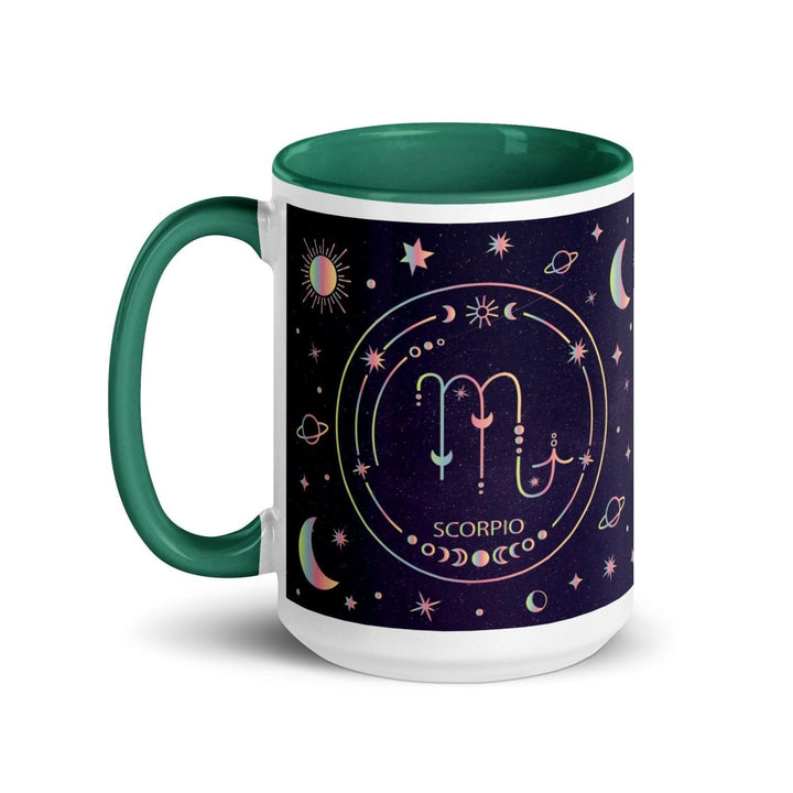 Scorpio Colorful Print Mug - Dark green - 15 oz - ArtyKoala