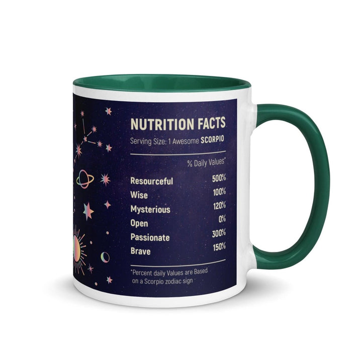 Scorpio Colorful Print Mug - Dark green - 11 oz - ArtyKoala