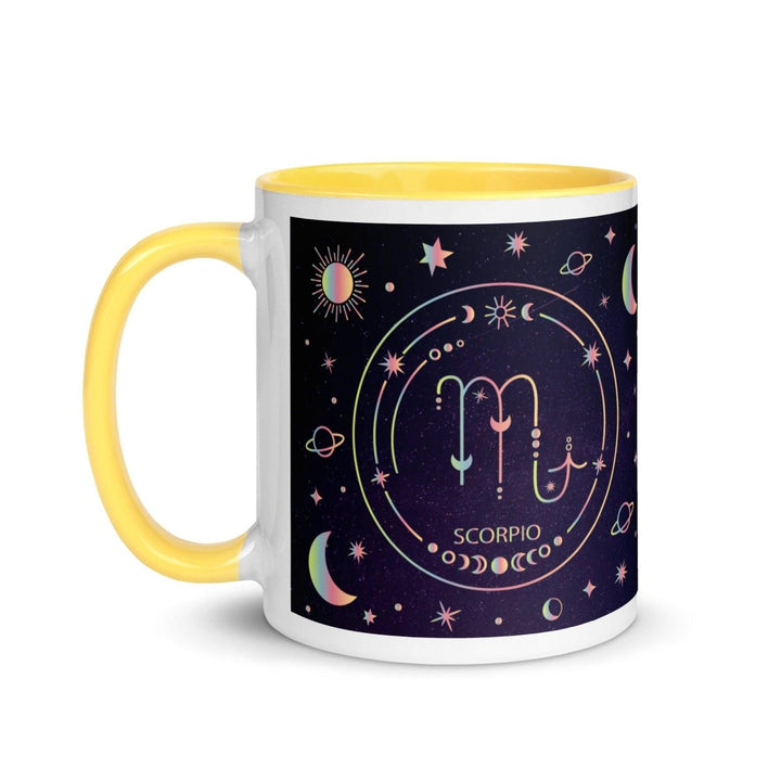 Scorpio Colorful Print Mug - Yellow - 11 oz - ArtyKoala