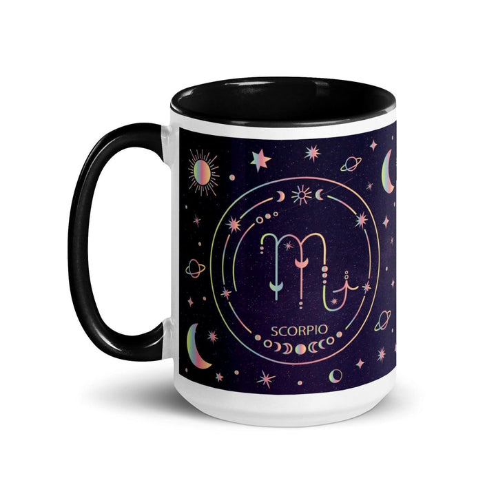 Scorpio Colorful Print Mug - Black - 15 oz - ArtyKoala
