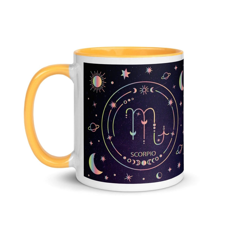 Scorpio Colorful Print Mug - Golden Yellow - 11 oz - ArtyKoala