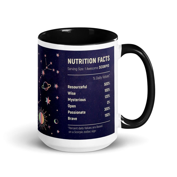 Scorpio Colorful Print Mug - Black - 15 oz - ArtyKoala