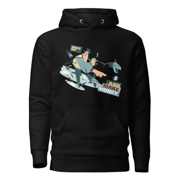 Shut Up and Make Money Cool Graphic Hoodie - Black - S - ArtyKoala