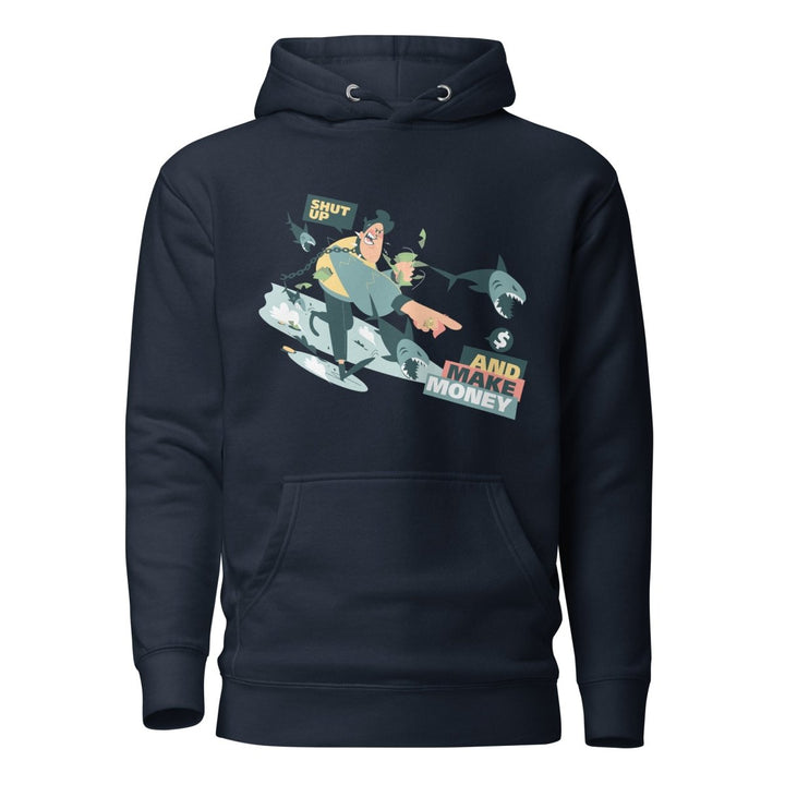 Shut Up and Make Money Cool Graphic Hoodie - Navy Blazer - S - ArtyKoala