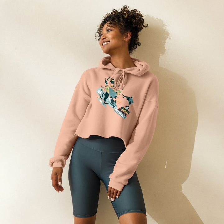 Shut Up and Make Money Graphic Crop Hoodie - Peach - S - ArtyKoala