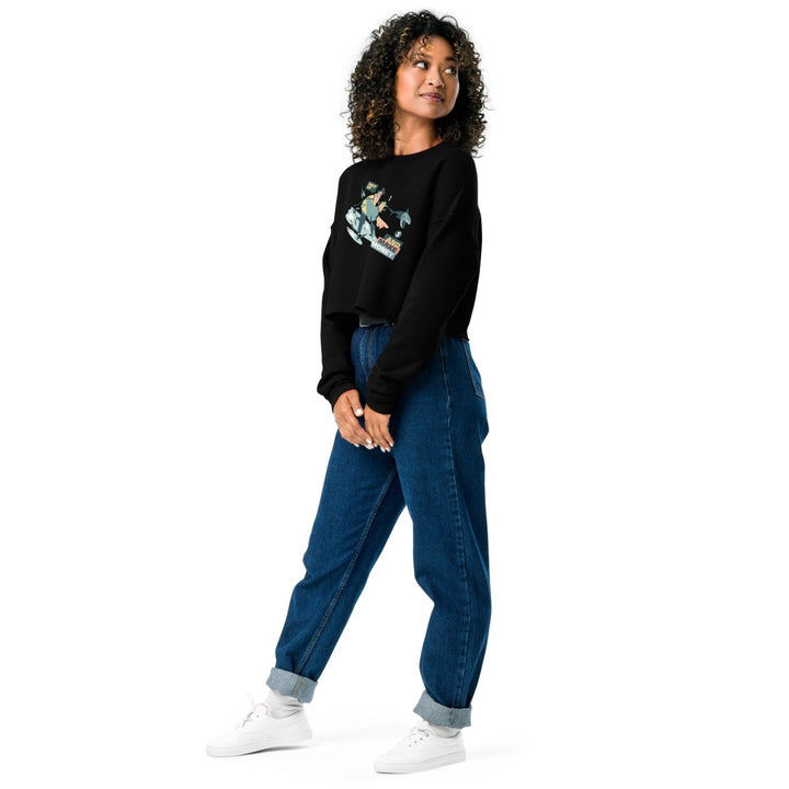 Shut Up and Make Money Graphic Crop Sweatshirt - Black - S - ArtyKoala