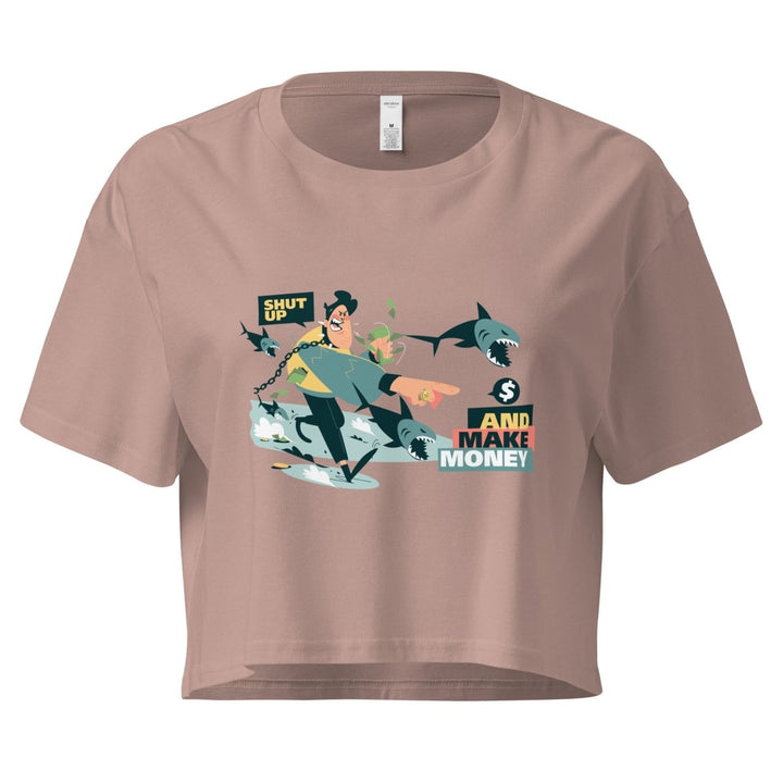Shut Up and Make Money Graphic Crop Tee - Hazy Pink - XS - ArtyKoala