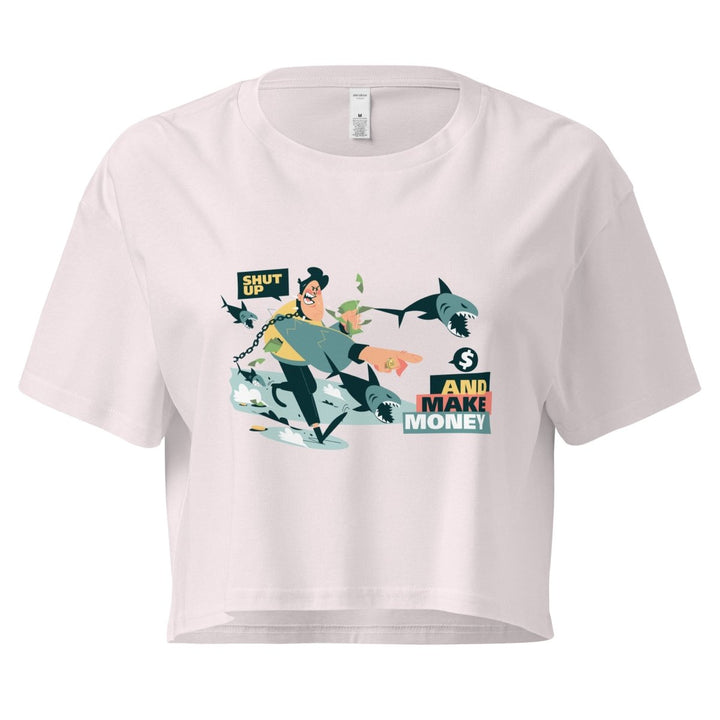 Shut Up and Make Money Graphic Crop Tee - Orchid - XS - ArtyKoala