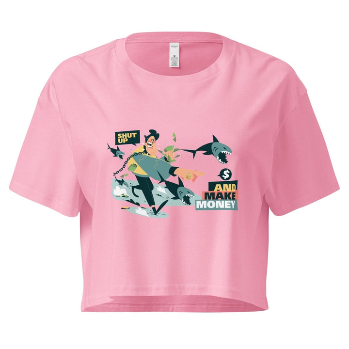 Shut Up and Make Money Graphic Crop Tee - Bubblegum - XS - ArtyKoala