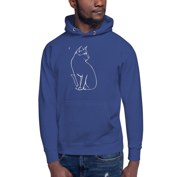 Sitting Cat Graphic Hoodie - Black - S - ArtyKoala