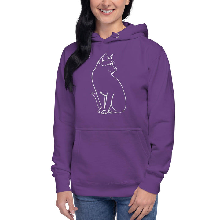 Sitting Cat Woman Hoodie - ArtyKoala