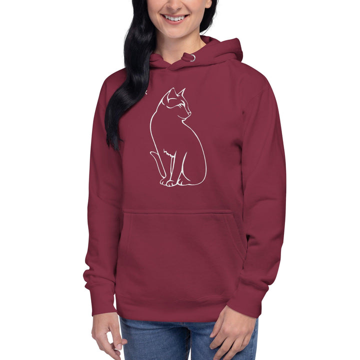 Sitting Cat Woman Hoodie - ArtyKoala