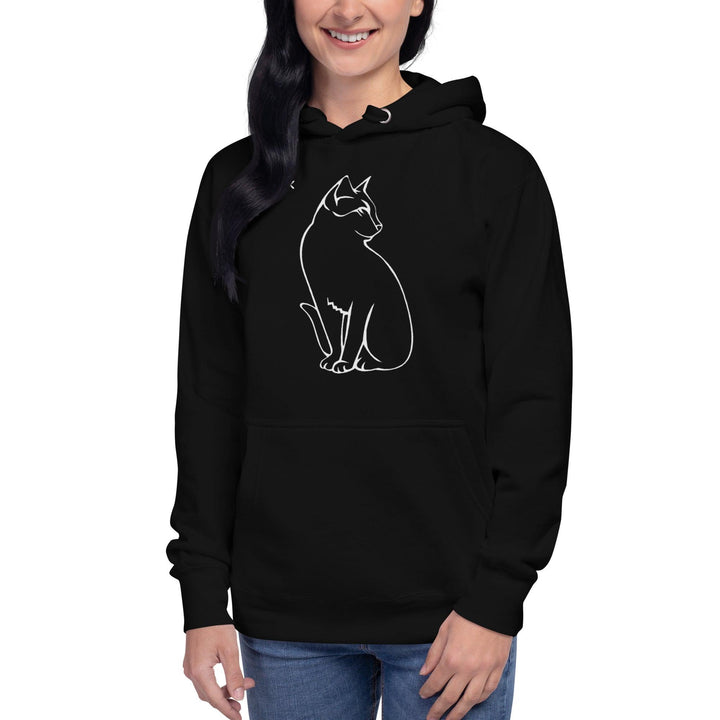 Sitting Cat Woman Hoodie - ArtyKoala