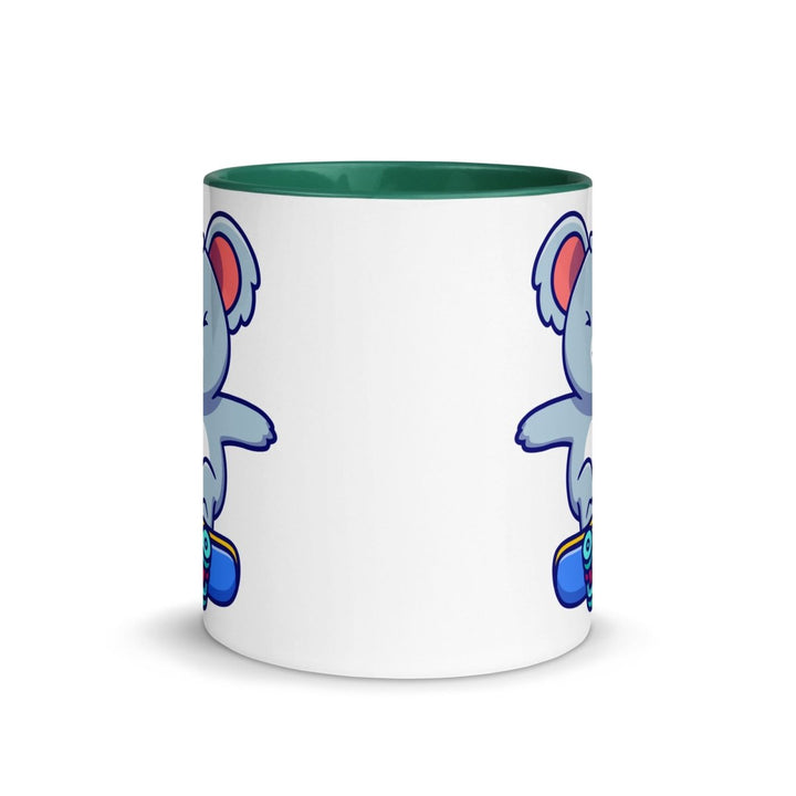 Skateboard Koala Colorful Print Mug - Dark green - 11 oz - ArtyKoala