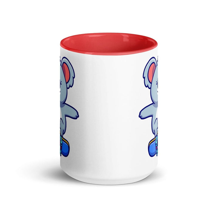 Skateboard Koala Colorful Print Mug - Red - 15 oz - ArtyKoala