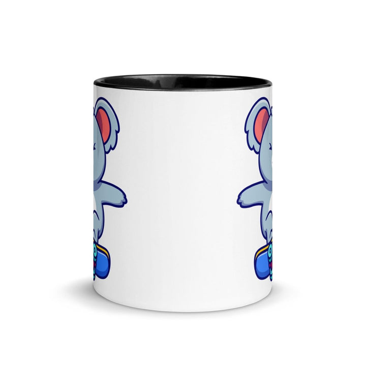 Skateboard Koala Colorful Print Mug - Black - 11 oz - ArtyKoala