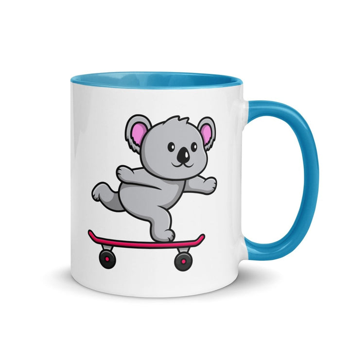 Skateboarding Koala Colorful Print Mug - Blue - 11 oz - ArtyKoala