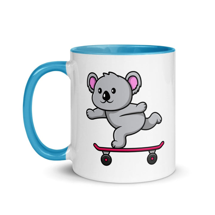 Skateboarding Koala Colorful Print Mug - Blue - 11 oz - ArtyKoala