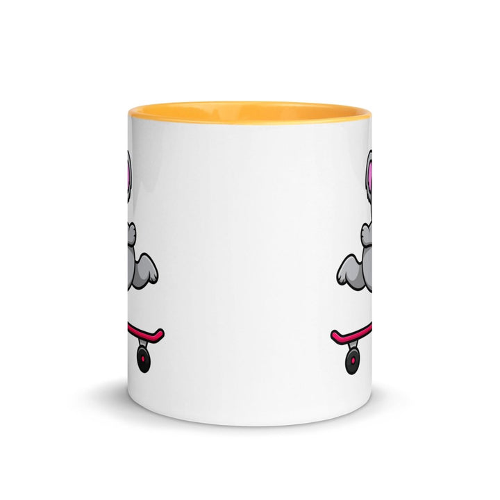 Skateboarding Koala Colorful Print Mug - Golden Yellow - 11 oz - ArtyKoala