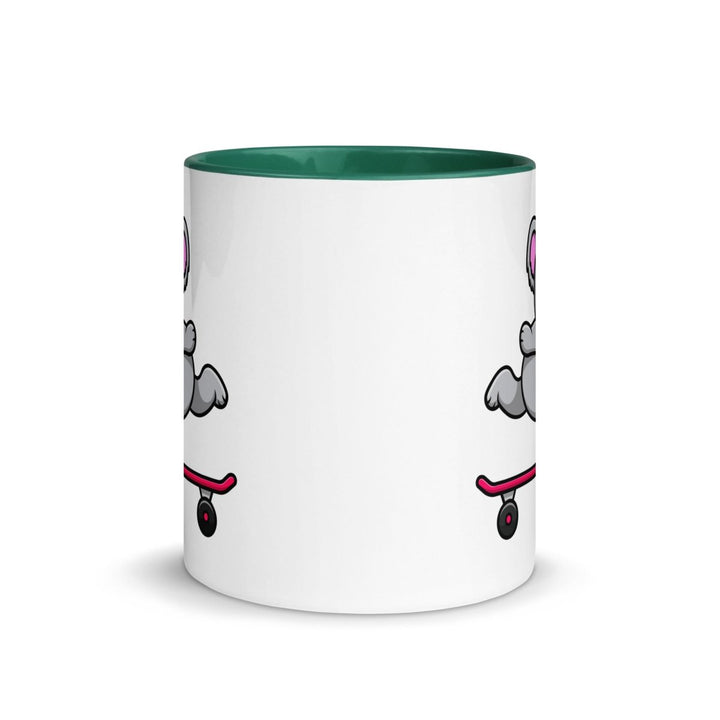 Skateboarding Koala Colorful Print Mug - Dark green - 11 oz - ArtyKoala