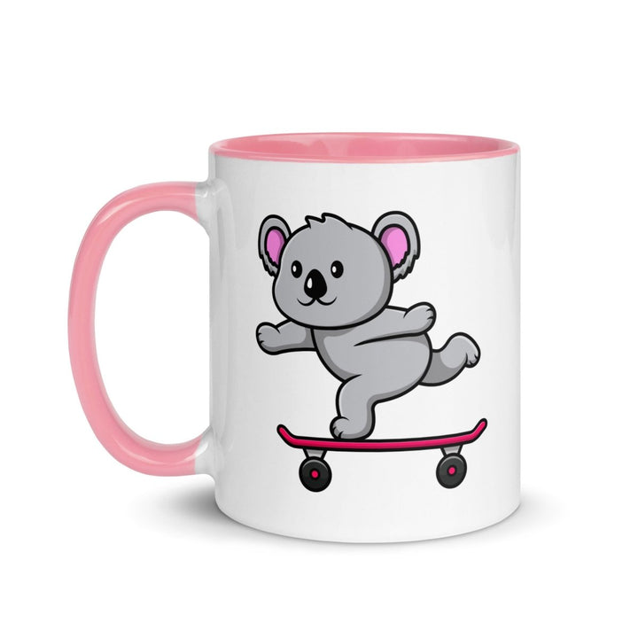 Skateboarding Koala Colorful Print Mug - Pink - 11 oz - ArtyKoala