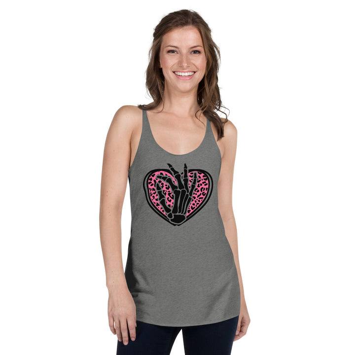 Skeleton Heart Woman Racerback Tank - Premium Heather / XS - ArtyKoala