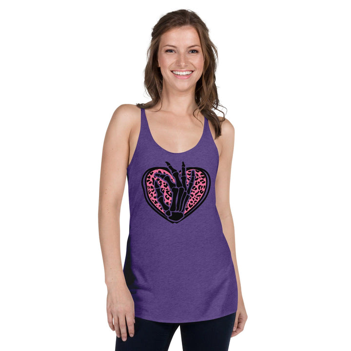 Skeleton Heart Woman Racerback Tank - Purple Rush / XS - ArtyKoala