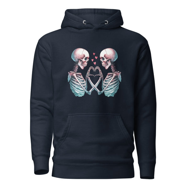 Skeleton's love Graphic Hoodie - Navy Blazer - S - ArtyKoala