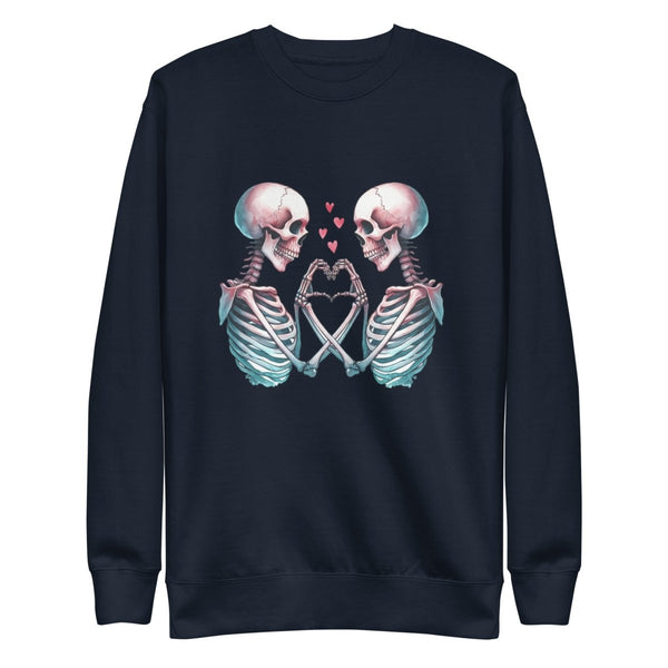Skeleton's love Graphic Sweatshirt - Navy Blazer - S - ArtyKoala