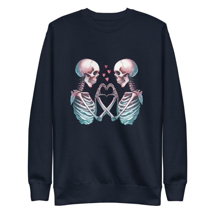 Skeleton's love Graphic Sweatshirt - Navy Blazer - S - ArtyKoala