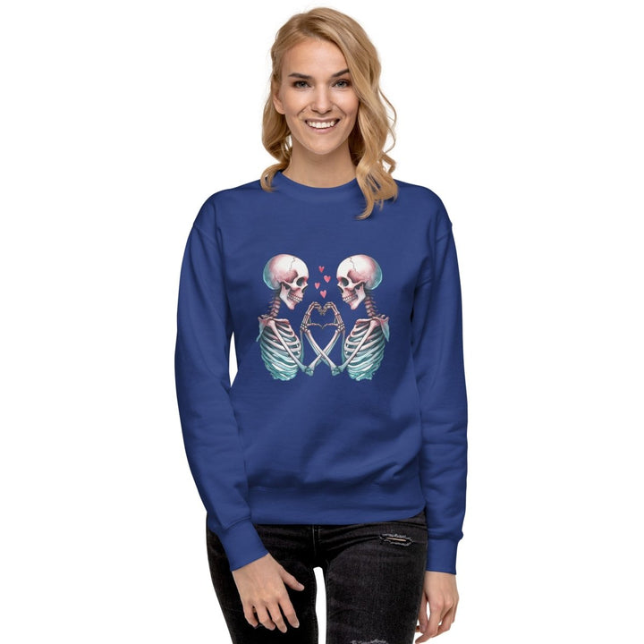 Skeleton's love Graphic Sweatshirt - Navy Blazer - S - ArtyKoala