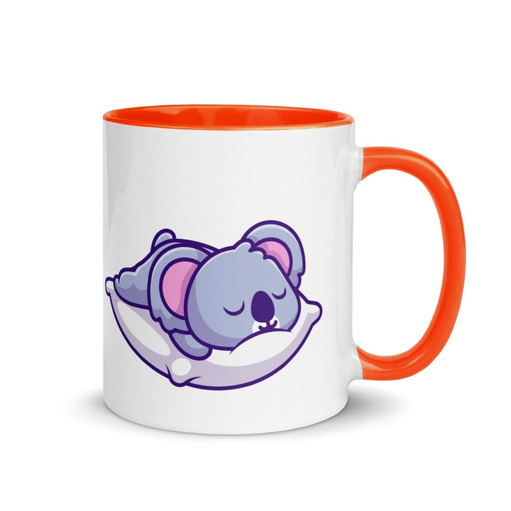 Sleepy Koala Colorful Print Mug - Orange - 11 oz - ArtyKoala