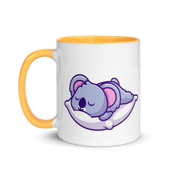 Sleepy Koala Colorful Print Mug - Golden Yellow - 11 oz - ArtyKoala