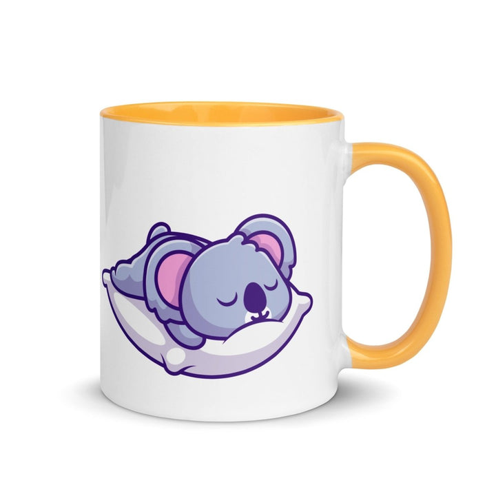 Sleepy Koala Colorful Print Mug - Golden Yellow - 11 oz - ArtyKoala