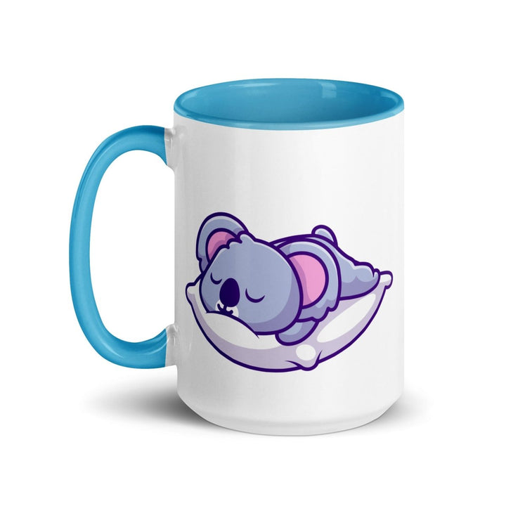 Sleepy Koala Colorful Print Mug - Blue - 15 oz - ArtyKoala